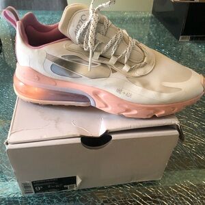 Nike Air Max Women's Athletic Shoes - Cream and Pink
